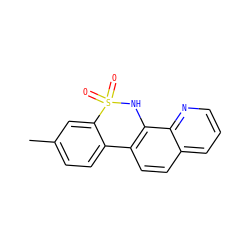 Cc1ccc2c(c1)S(=O)(=O)Nc1c-2ccc2cccnc12 ZINC000143749649
