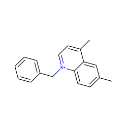 Cc1ccc2c(c1)c(C)cc[n+]2Cc1ccccc1 ZINC000003065376