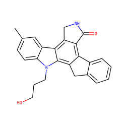 Cc1ccc2c(c1)c1c3c(c4c(c1n2CCCO)Cc1ccccc1-4)C(=O)NC3 ZINC000013530068