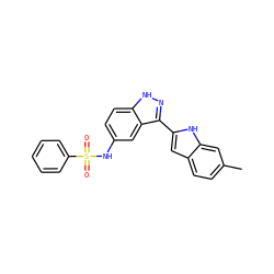 Cc1ccc2cc(-c3n[nH]c4ccc(NS(=O)(=O)c5ccccc5)cc34)[nH]c2c1 ZINC000066138498