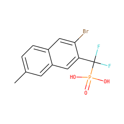 Cc1ccc2cc(Br)c(C(F)(F)P(=O)(O)O)cc2c1 ZINC000029047630