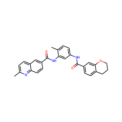Cc1ccc2cc(C(=O)Nc3cc(NC(=O)c4ccc5c(c4)OCCC5)ccc3C)ccc2n1 ZINC001772632917