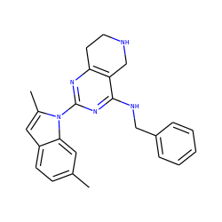 Cc1ccc2cc(C)n(-c3nc4c(c(NCc5ccccc5)n3)CNCC4)c2c1 ZINC000653793692