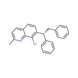 Cc1ccc2ccc([C@H](Nc3ccccc3)c3ccccc3)c(O)c2n1 ZINC000001694070