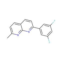 Cc1ccc2ccc(-c3cc(F)cc(F)c3)nc2n1 ZINC000028826039