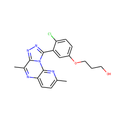 Cc1ccc2nc(C)c3nnc(-c4cc(OCCCO)ccc4Cl)n3c2n1 ZINC000145712047