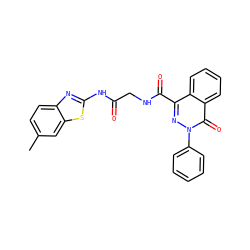 Cc1ccc2nc(NC(=O)CNC(=O)c3nn(-c4ccccc4)c(=O)c4ccccc34)sc2c1 ZINC000095581367