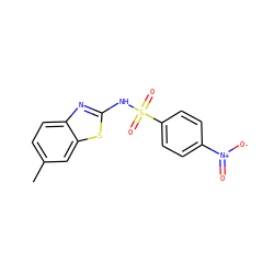 Cc1ccc2nc(NS(=O)(=O)c3ccc([N+](=O)[O-])cc3)sc2c1 ZINC000006588862