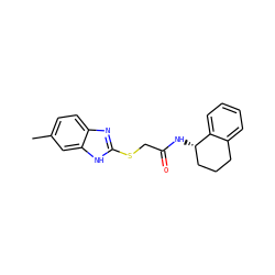 Cc1ccc2nc(SCC(=O)N[C@H]3CCCc4ccccc43)[nH]c2c1 ZINC000006506608