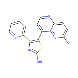 Cc1ccc2nccc(-c3sc(N)nc3-c3ccccn3)c2n1 ZINC000013582002