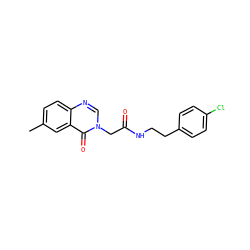 Cc1ccc2ncn(CC(=O)NCCc3ccc(Cl)cc3)c(=O)c2c1 ZINC000060816792