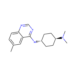 Cc1ccc2ncnc(N[C@H]3CC[C@H](N(C)C)CC3)c2c1 ZINC001772630114