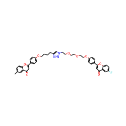 Cc1ccc2oc(-c3ccc(OCCCCc4cn(CCOCCOCCOc5ccc(-c6cc(=O)c7cc(F)ccc7o6)cc5)nn4)cc3)cc(=O)c2c1 ZINC000205932396