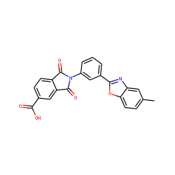 Cc1ccc2oc(-c3cccc(N4C(=O)c5ccc(C(=O)O)cc5C4=O)c3)nc2c1 ZINC000026980650