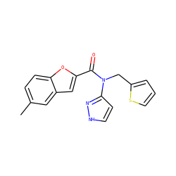 Cc1ccc2oc(C(=O)N(Cc3cccs3)c3cc[nH]n3)cc2c1 ZINC001772605729