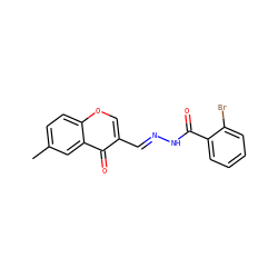 Cc1ccc2occ(/C=N/NC(=O)c3ccccc3Br)c(=O)c2c1 ZINC000015933677