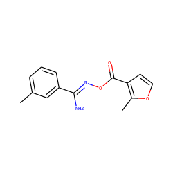 Cc1cccc(/C(N)=N/OC(=O)c2ccoc2C)c1 ZINC000004318669