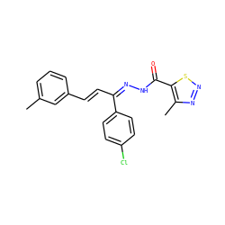 Cc1cccc(/C=C/C(=N/NC(=O)c2snnc2C)c2ccc(Cl)cc2)c1 ZINC000299838892