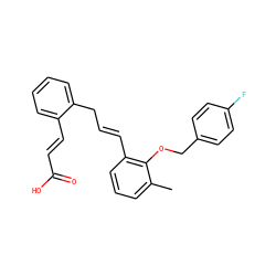 Cc1cccc(/C=C/Cc2ccccc2/C=C/C(=O)O)c1OCc1ccc(F)cc1 ZINC000028342568