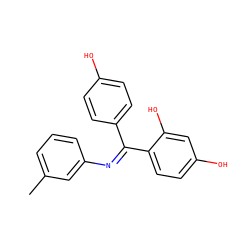 Cc1cccc(/N=C(\c2ccc(O)cc2)c2ccc(O)cc2O)c1 ZINC000169310735