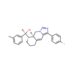 Cc1cccc([C@@](C)(O)[C@H]2CCCC3=Cc4c(-c5ccc(F)cc5)ncn4C[C@@]32C)c1 ZINC000045245705
