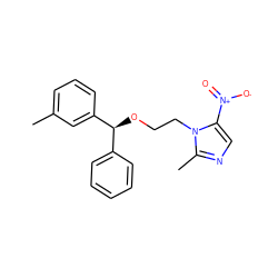 Cc1cccc([C@@H](OCCn2c([N+](=O)[O-])cnc2C)c2ccccc2)c1 ZINC000013473022