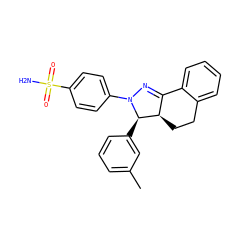 Cc1cccc([C@@H]2[C@@H]3CCc4ccccc4C3=NN2c2ccc(S(N)(=O)=O)cc2)c1 ZINC000299855263