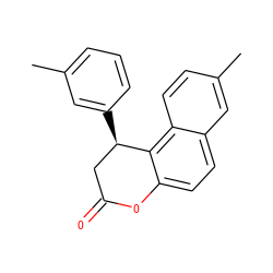 Cc1cccc([C@@H]2CC(=O)Oc3ccc4cc(C)ccc4c32)c1 ZINC000029151435