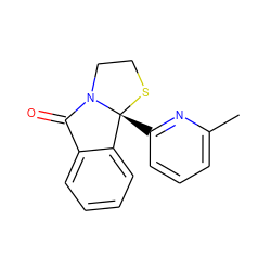 Cc1cccc([C@]23SCCN2C(=O)c2ccccc23)n1 ZINC000005931314