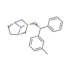 Cc1cccc([C@H](O[C@@H]2C[C@@H]3CC[C@H](C2)N3C)c2ccccc2)c1 ZINC000103271711