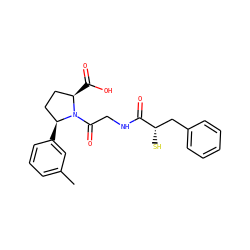 Cc1cccc([C@H]2CC[C@@H](C(=O)O)N2C(=O)CNC(=O)[C@@H](S)Cc2ccccc2)c1 ZINC000013756717