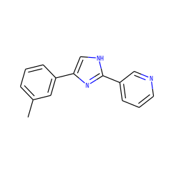 Cc1cccc(-c2c[nH]c(-c3cccnc3)n2)c1 ZINC000013553746