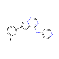 Cc1cccc(-c2cc3c(Nc4ccncc4)ncnn3c2)c1 ZINC000299830250