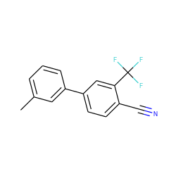 Cc1cccc(-c2ccc(C#N)c(C(F)(F)F)c2)c1 ZINC000028825058