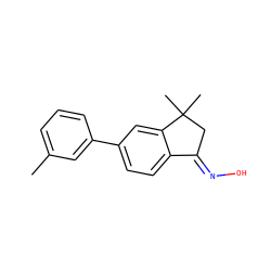 Cc1cccc(-c2ccc3c(c2)C(C)(C)C/C3=N\O)c1 ZINC000045253420