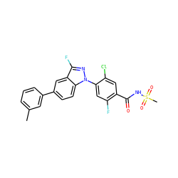 Cc1cccc(-c2ccc3c(c2)c(F)nn3-c2cc(F)c(C(=O)NS(C)(=O)=O)cc2Cl)c1 ZINC001772572338