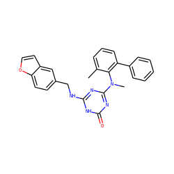 Cc1cccc(-c2ccccc2)c1N(C)c1nc(NCc2ccc3occc3c2)[nH]c(=O)n1 ZINC000064539163