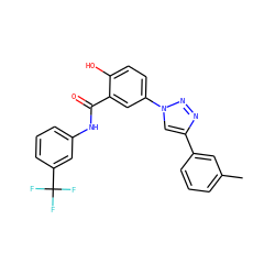 Cc1cccc(-c2cn(-c3ccc(O)c(C(=O)Nc4cccc(C(F)(F)F)c4)c3)nn2)c1 ZINC000299832905