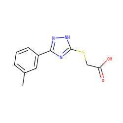 Cc1cccc(-c2n[nH]c(SCC(=O)O)n2)c1 ZINC000020159375