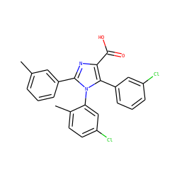 Cc1cccc(-c2nc(C(=O)O)c(-c3cccc(Cl)c3)n2-c2cc(Cl)ccc2C)c1 ZINC000098208312