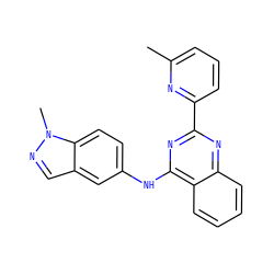 Cc1cccc(-c2nc(Nc3ccc4c(cnn4C)c3)c3ccccc3n2)n1 ZINC000043018479