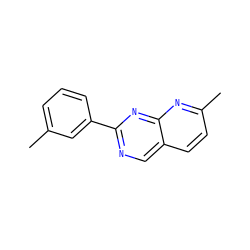 Cc1cccc(-c2ncc3ccc(C)nc3n2)c1 ZINC000028826502