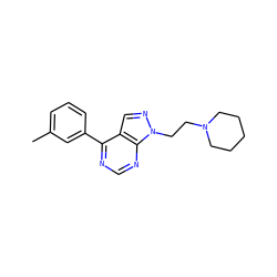 Cc1cccc(-c2ncnc3c2cnn3CCN2CCCCC2)c1 ZINC000207156354