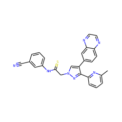 Cc1cccc(-c2nn(CC(=S)Nc3cccc(C#N)c3)cc2-c2ccc3nccnc3c2)n1 ZINC000072182900