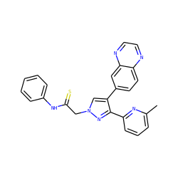 Cc1cccc(-c2nn(CC(=S)Nc3ccccc3)cc2-c2ccc3nccnc3c2)n1 ZINC000072182504