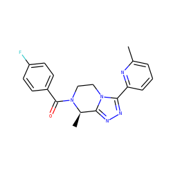 Cc1cccc(-c2nnc3n2CCN(C(=O)c2ccc(F)cc2)[C@@H]3C)n1 ZINC000165844400