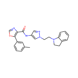 Cc1cccc(-c2ocnc2C(=O)Nc2cnn(CCN3CCc4ccccc43)c2)c1 ZINC000201552244