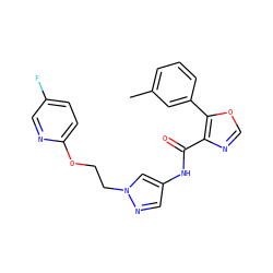 Cc1cccc(-c2ocnc2C(=O)Nc2cnn(CCOc3ccc(F)cn3)c2)c1 ZINC001772629508