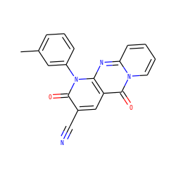 Cc1cccc(-n2c(=O)c(C#N)cc3c(=O)n4ccccc4nc32)c1 ZINC000005152766