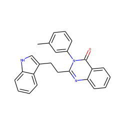 Cc1cccc(-n2c(CCc3c[nH]c4ccccc34)nc3ccccc3c2=O)c1 ZINC000013821515